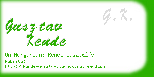 gusztav kende business card